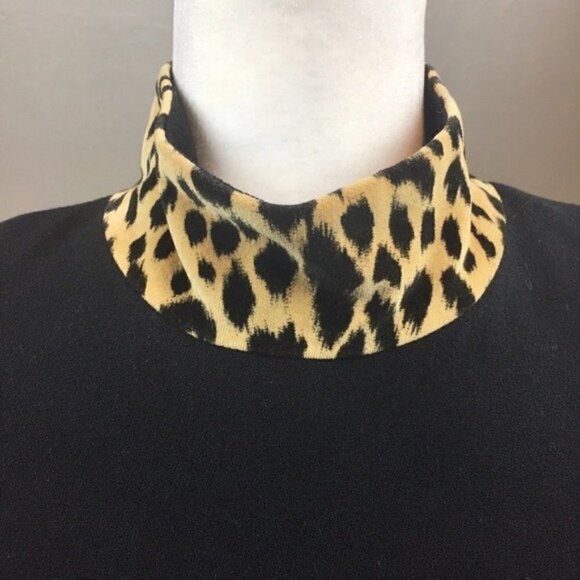 Vintage 90’s Depeche Mode Leopard Black Dress - Picture 3 of 12